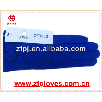 Blue wool gloves/woolen gloves with manufacture in china